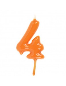 Vela Número 4 Laranja